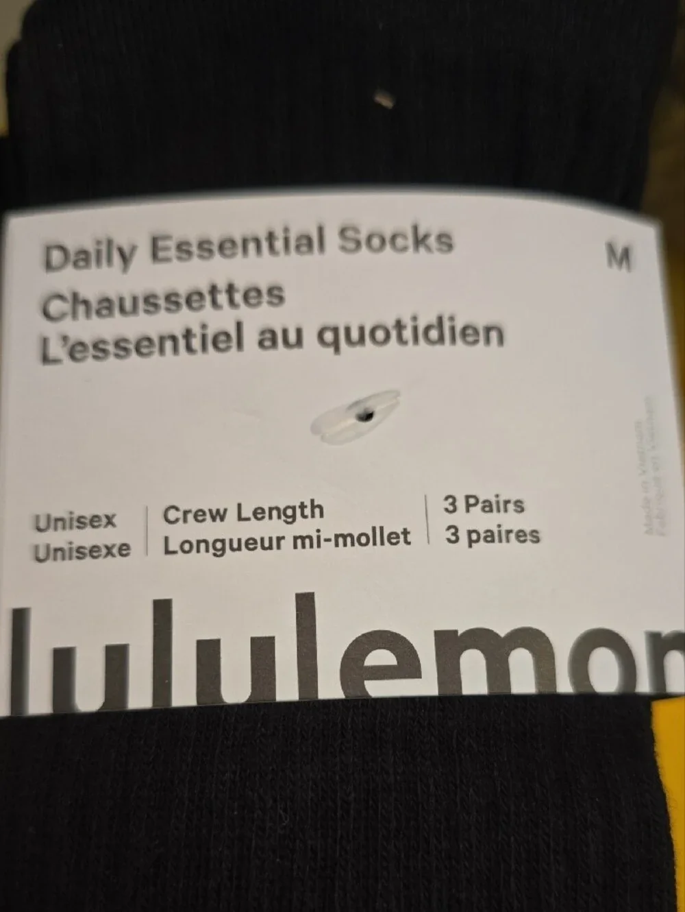 lululemon athletica Black Crew Sock 3-Pack